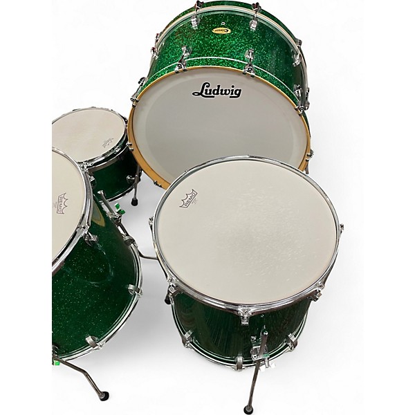 Used Ludwig 4 Piece Centennial GREEN SPARKLE Drum Kit