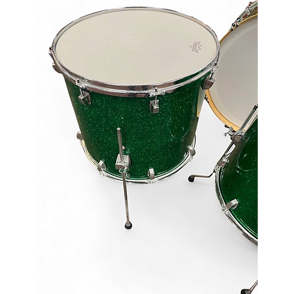 Used Ludwig 4 Piece Centennial GREEN SPARKLE Drum Kit
