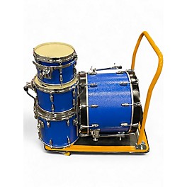 Used Remo 3 Piece GOLD CROWN FIBERGLASS Blue Drum Kit