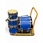 Used Remo 3 Piece GOLD CROWN FIBERGLASS Blue Drum Kit thumbnail