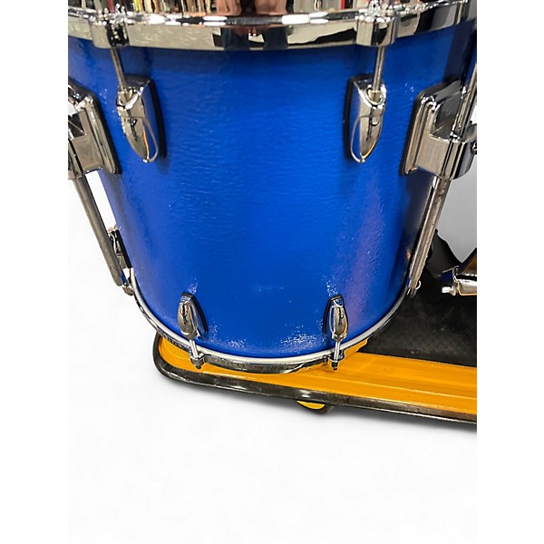 Used Remo 3 Piece GOLD CROWN FIBERGLASS Blue Drum Kit