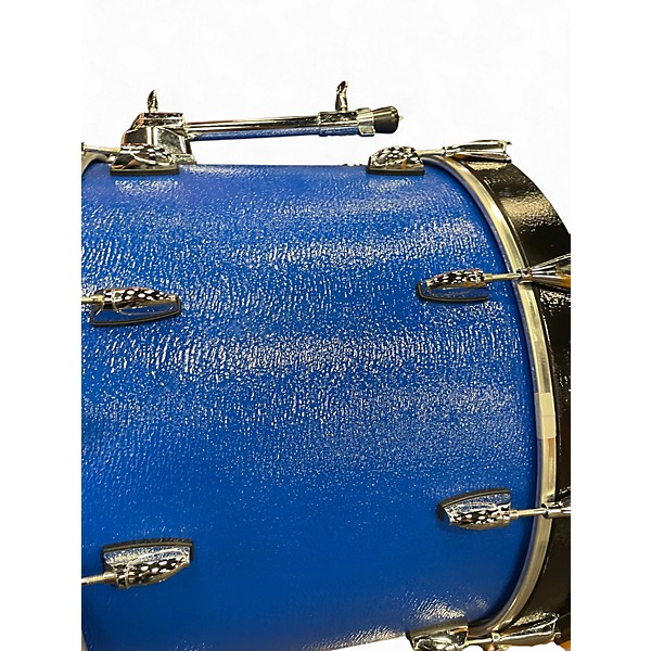 Used Remo 3 Piece GOLD CROWN FIBERGLASS Blue Drum Kit