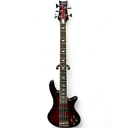 Used Schecter Guitar Research Stiletto Extreme 5 String Candy Red Burst Electric Bass Guitar