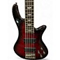 Used Schecter Guitar Research Stiletto Extreme 5 String Candy Red Burst Electric Bass Guitar