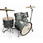Used Pearl 5 Piece Roadshow With Zildjian Planet Z Cymbals Aqua Blue Glitter Drum Kit