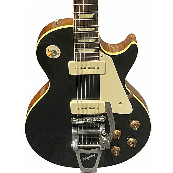 Used Gibson LES PAUL 1956 REISSUE WITH BIGSBY CUSTOM SHOP Ebony Solid Body Electric Guitar