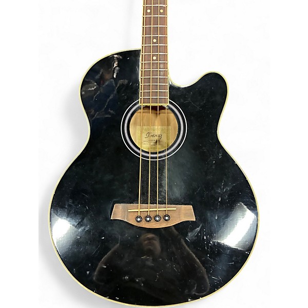Used Ibanez AEB5E Black Acoustic Bass Guitar