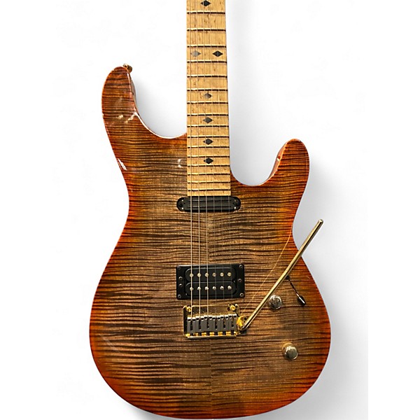 Used Kiesel GH24 Greg Howe Signature Bolt-On Orange Flame Solid Body Electric Guitar