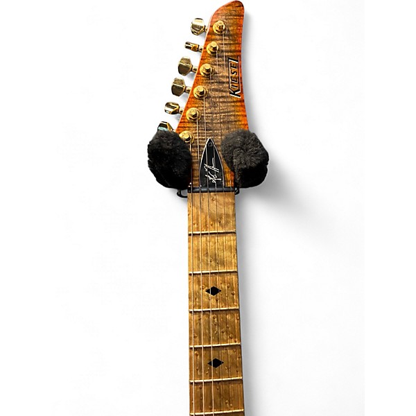 Used Kiesel GH24 Greg Howe Signature Bolt-On Orange Flame Solid Body Electric Guitar