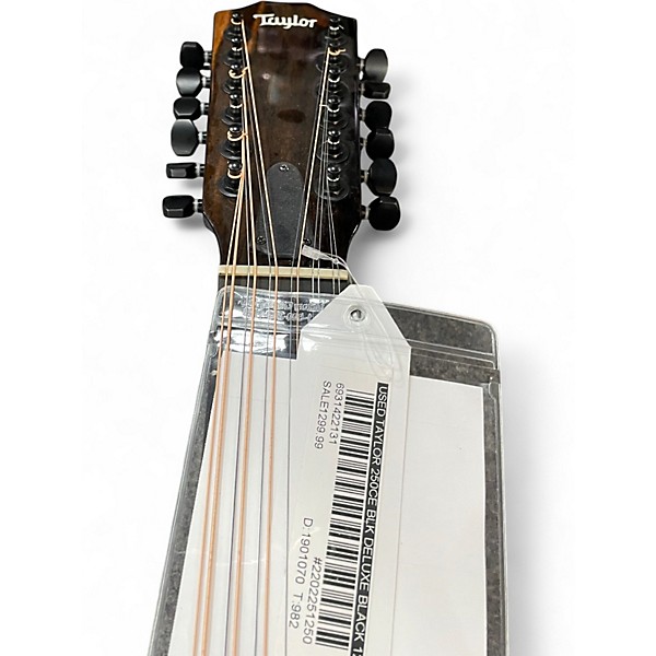 Used Taylor 250ce blk deluxe Black 12 String Acoustic Electric Guitar