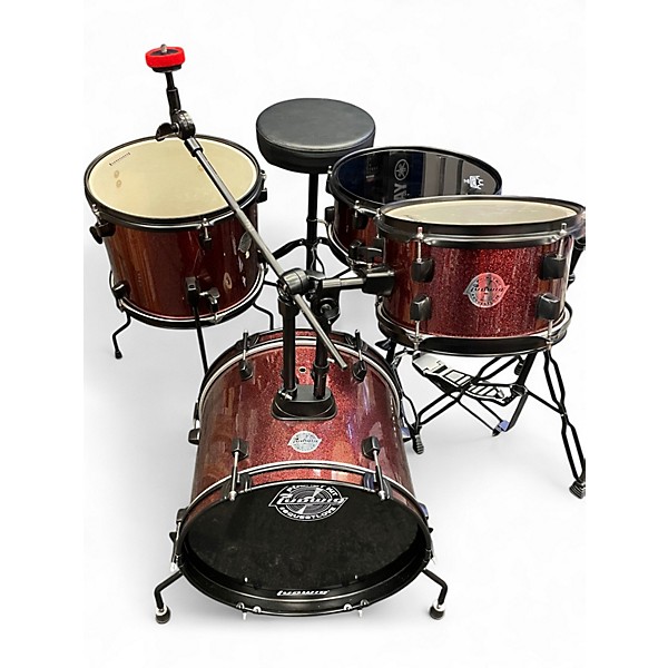 Used Ludwig 4 Piece Questlove pocket kit Red Wine Sparkle Drum Kit