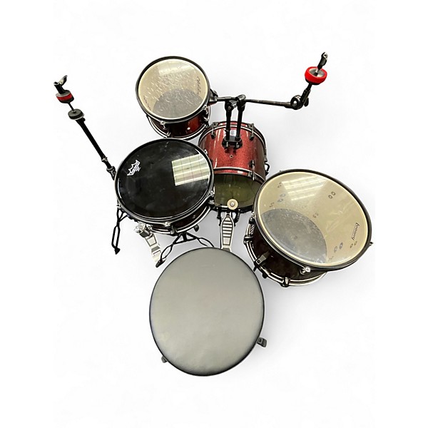 Used Ludwig 4 Piece Questlove pocket kit Red Wine Sparkle Drum Kit