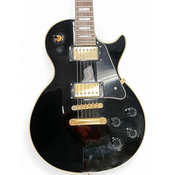 Used Epiphone Les Paul Custom Black and Gold Solid Body Electric Guitar