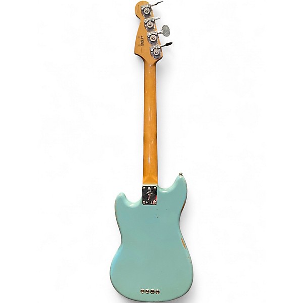 Used Fender Justin Meldal-Johnsen Road Worn Mustang Electric Bass Daphne Blue Electric Bass Guitar