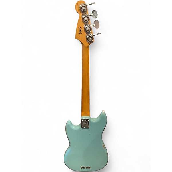 Used Fender Justin Meldal-Johnsen Road Worn Mustang Electric Bass Daphne Blue Electric Bass Guitar