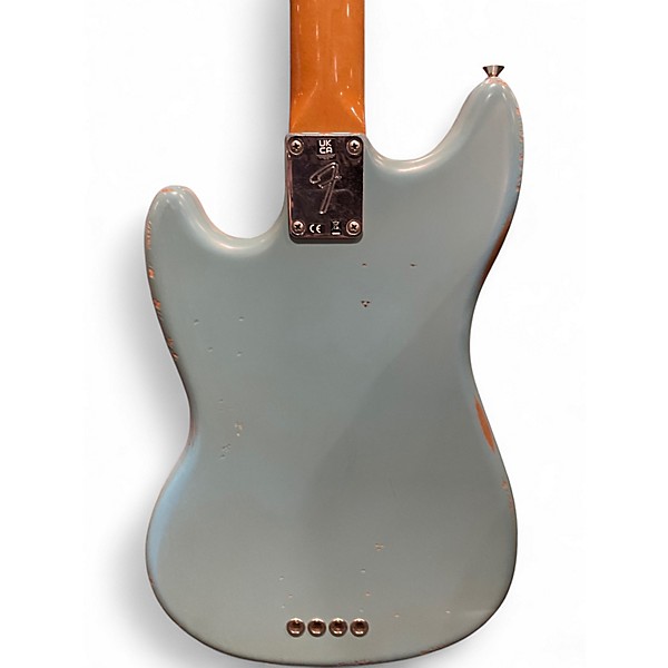 Used Fender Justin Meldal-Johnsen Road Worn Mustang Electric Bass Daphne Blue Electric Bass Guitar