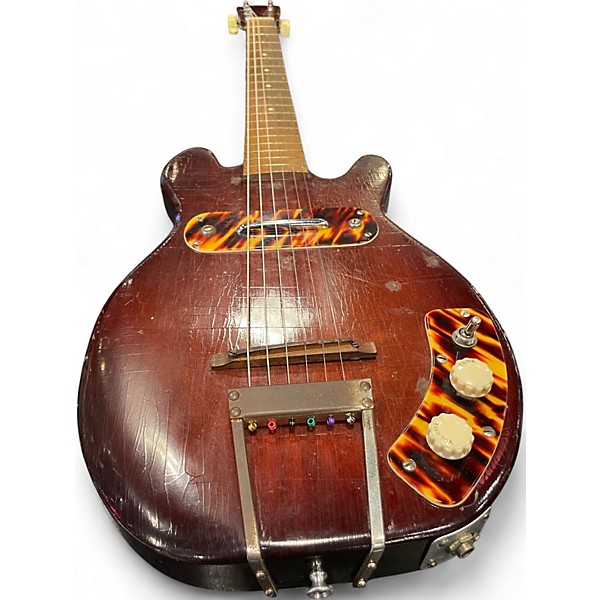 Used Kay Peanut Refin Cutaway Added Brown Solid Body Electric Guitar