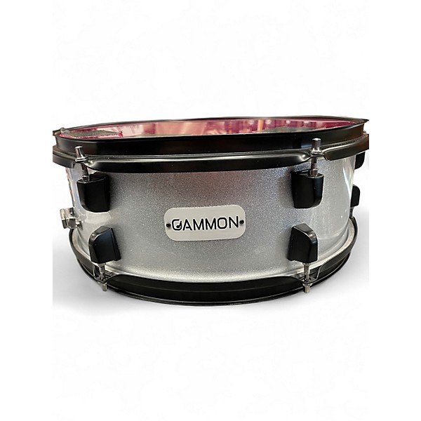 Used Gammon Percussion 14X5.5 Snare Drum Black and Silver Drum