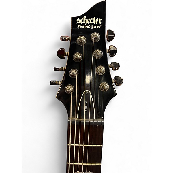 Used Schecter DIAMOND SERIES OMEN 8 BLACK Solid Body Electric Guitar