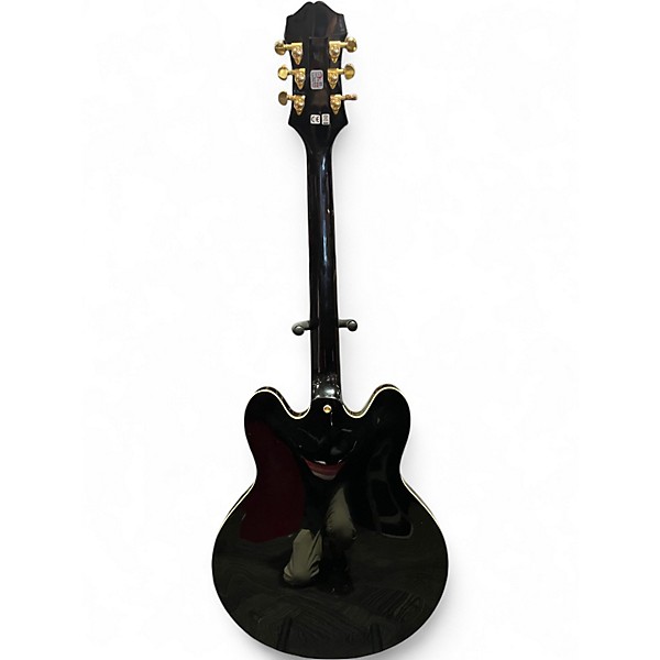 Used Epiphone Sheraton II Black and Gold Hollow Body Electric Guitar
