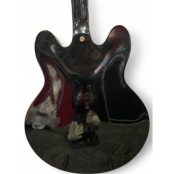 Used Epiphone Sheraton II Black and Gold Hollow Body Electric Guitar