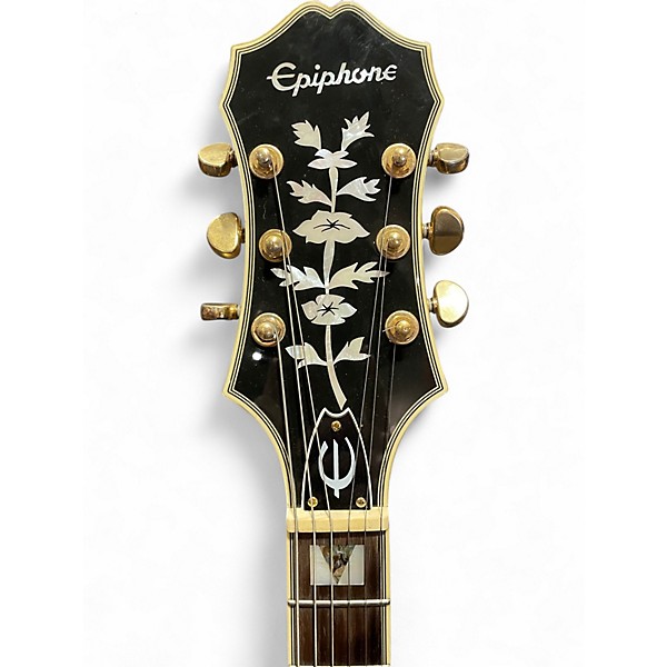 Used Epiphone Sheraton II Black and Gold Hollow Body Electric Guitar