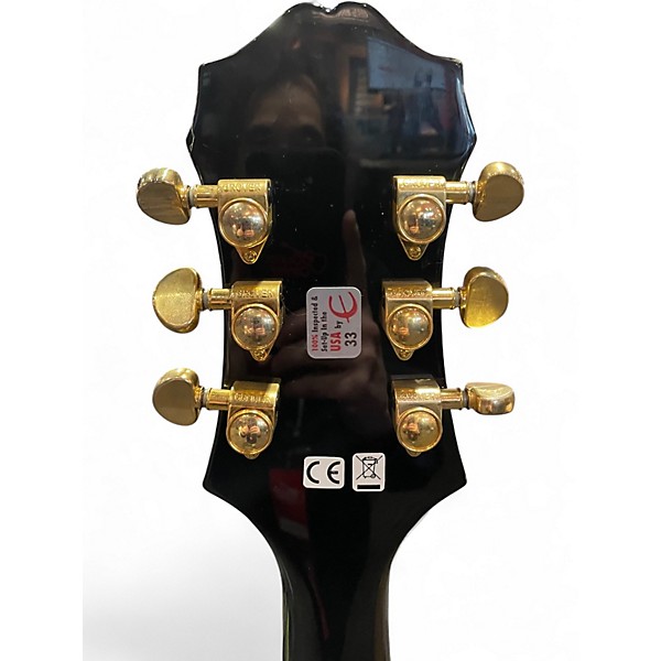 Used Epiphone Sheraton II Black and Gold Hollow Body Electric Guitar