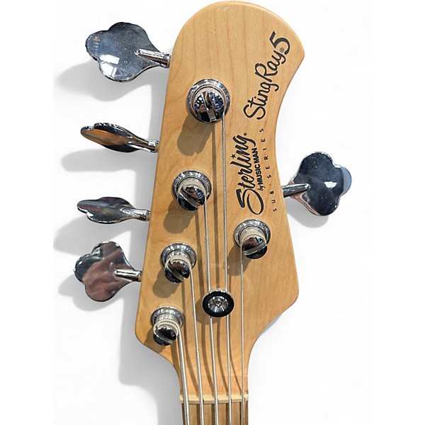 Used Sterling by Music Man stingray 5 sub series black and white Electric Bass Guitar