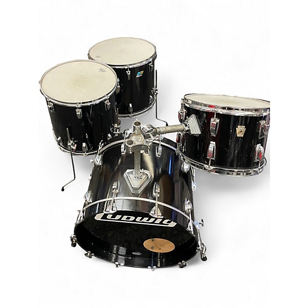 Used Ludwig 4 Piece Big Beat Black Cortex Drum Kit
