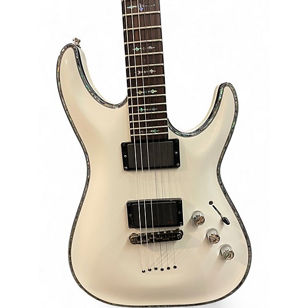 Used Schecter Guitar Research Hellraiser C1 White Solid Body Electric Guitar