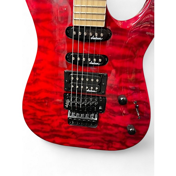 Used Jackson JS34Q Dinky Trans Red Solid Body Electric Guitar