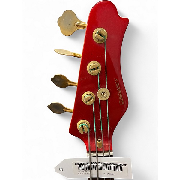Used Harmony Discovery D68MR Fretless Metallic Red Electric Bass Guitar