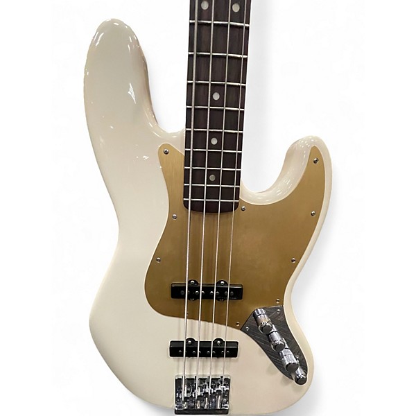 Used Fender Deluxe Active Jazz Bass Cream Electric Bass Guitar