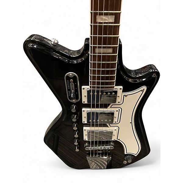 Used Airline Jetsons 3P-FM Black Solid Body Electric Guitar
