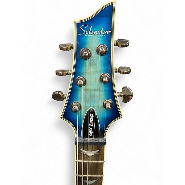 Used Schecter Guitar Research Omen Extreme 6 Ocean Blue Burst Solid Body Electric Guitar
