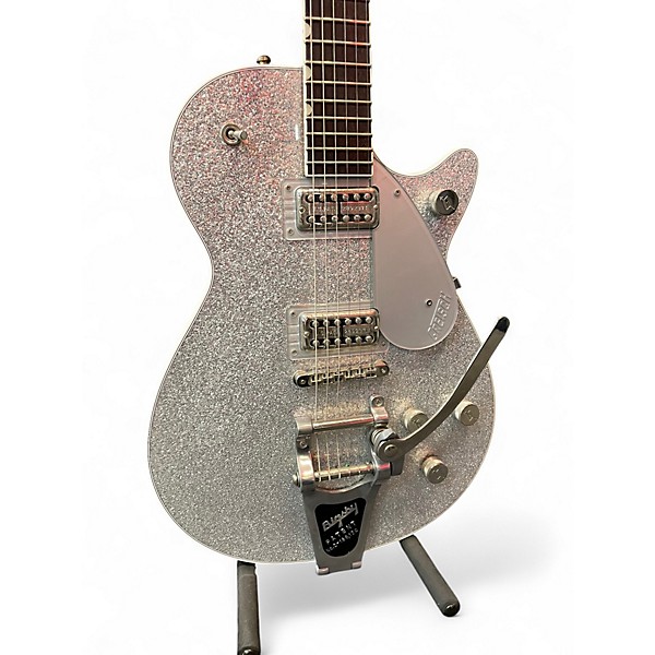 Used Gretsch Guitars G6129-PE JET Silver Sparkle Solid Body Electric Guitar