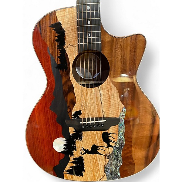 Used Luna VISTA DEER NATURAL Acoustic Electric Guitar