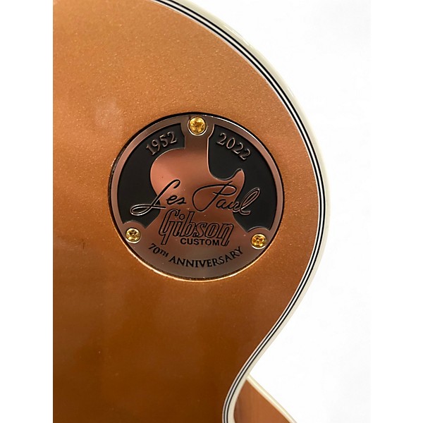 Used Gibson Custom Shop Les Paul Custom 70th Anniversary Cartridge Brass Solid Body Electric Guitar