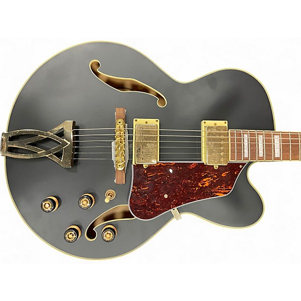 Used Ibanez AF75GBKF Flat Black Hollow Body Electric Guitar