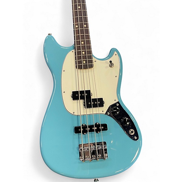 Used Fender Mustang Bass Aquatone Blue Electric Bass Guitar