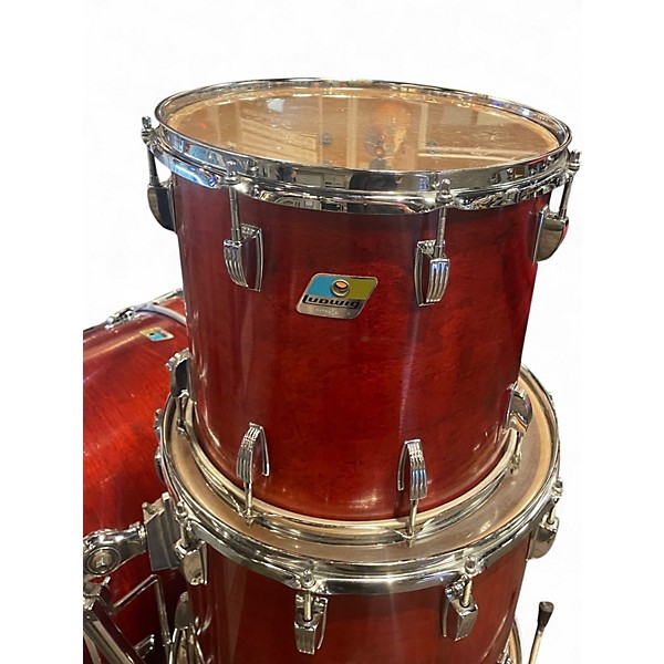 Vintage 1980 Ludwig 4 Piece Super Classic Red Mahogany Drum Kit