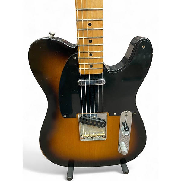 Used Fender Road Worn 1950S Telecaster 2 Tone Sunburst Solid Body Electric Guitar