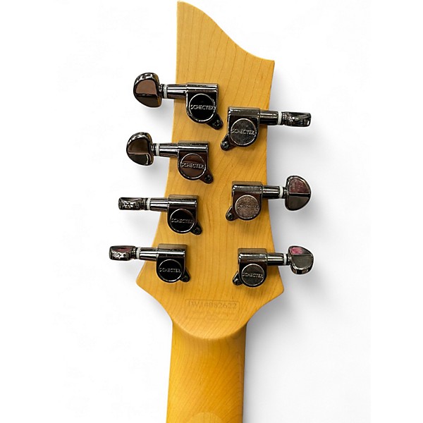 Used Schecter Guitar Research OMEN EXTREME 7 Red Trans Solid Body Electric Guitar