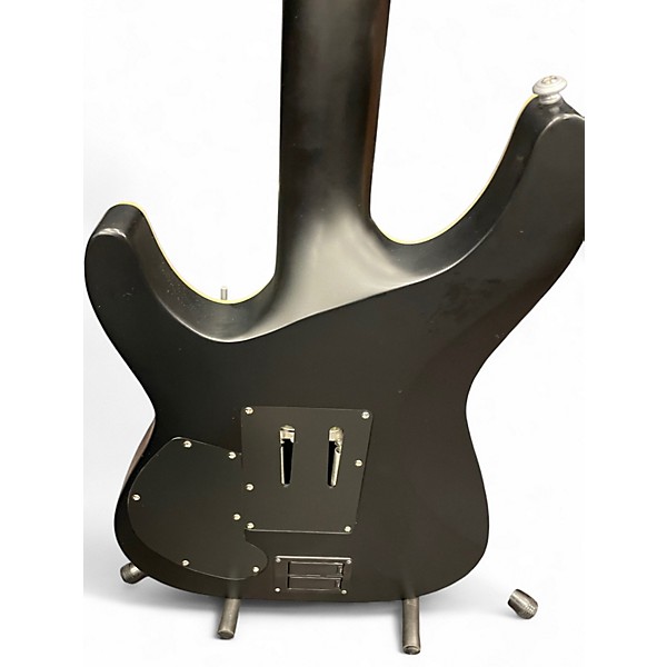Used Schecter Guitar Research Damien Platinum Flat Black Solid Body Electric Guitar