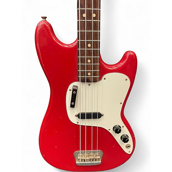 Vintage 1974 Fender Musicmaster Bass Red Electric Bass Guitar
