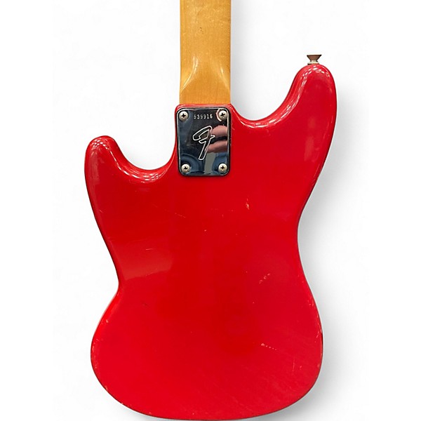 Vintage 1974 Fender Musicmaster Bass Red Electric Bass Guitar