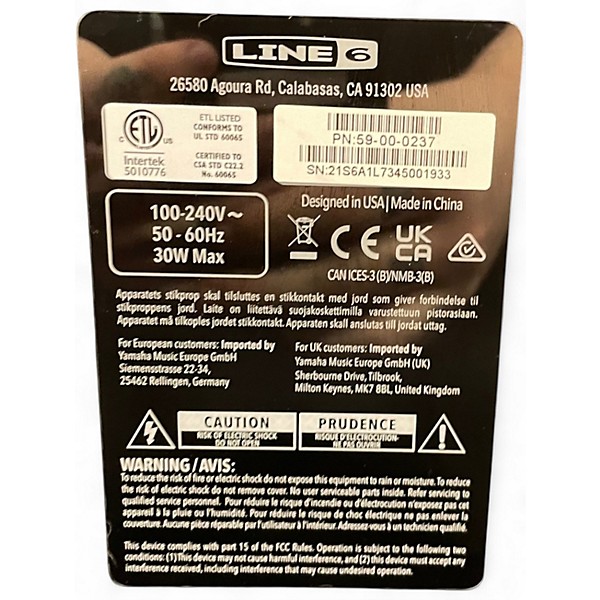 Used Line 6 Spider V 20 MkII 20w 1x8 Guitar Combo Amp