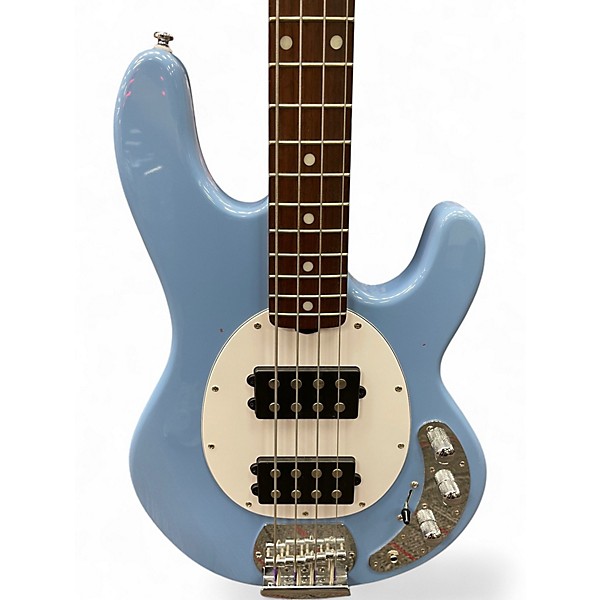 Used Sterling by Music Man sting ray sub series Chopper Blue Electric Bass Guitar