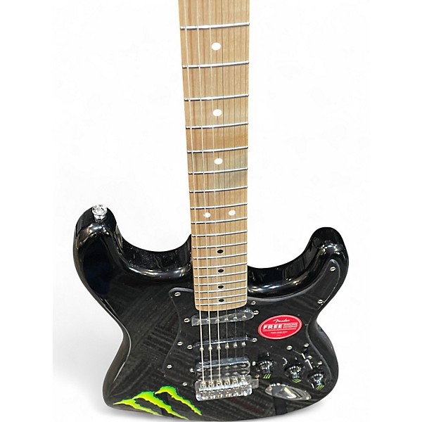 Used Squier Standard Stratocaster Black Solid Body Electric Guitar