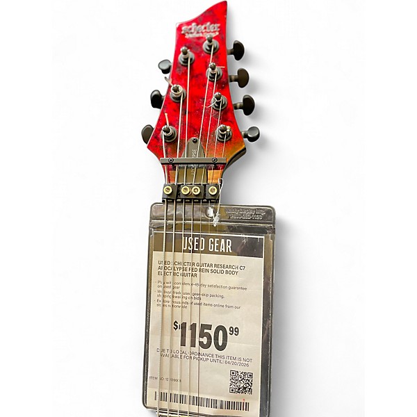 Used Schecter Guitar Research C7 Apocalypse RED REIN Solid Body Electric Guitar